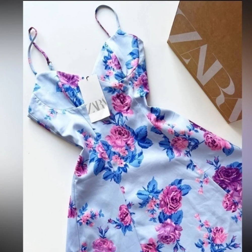 Zara Floral Print Mini Dress - Picture 7 of 8